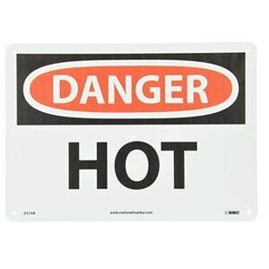OSHA Sign, Legend "DANGER - HOT", 14" Length x 10"